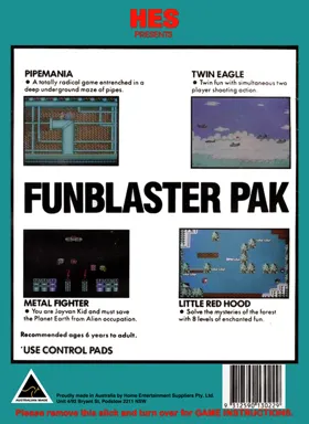 Funblaster Pak (Australia) (Unl) box cover back